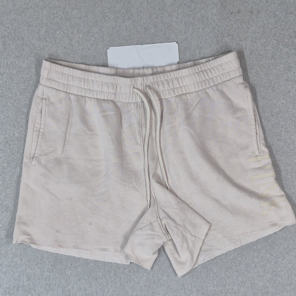 PINK Victoria's Secret Women Activewear Shorts L Beige Sweat Spellout